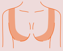 Bottom-to-top application of boob tape: ideal for styling deep necklines, cowl-necks, backless styles, strapless top and more
