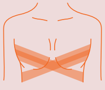 Criss-cross application of boob tape: perfect for deep, sweetheart necklines, halter-neck tops, backless styles, and more