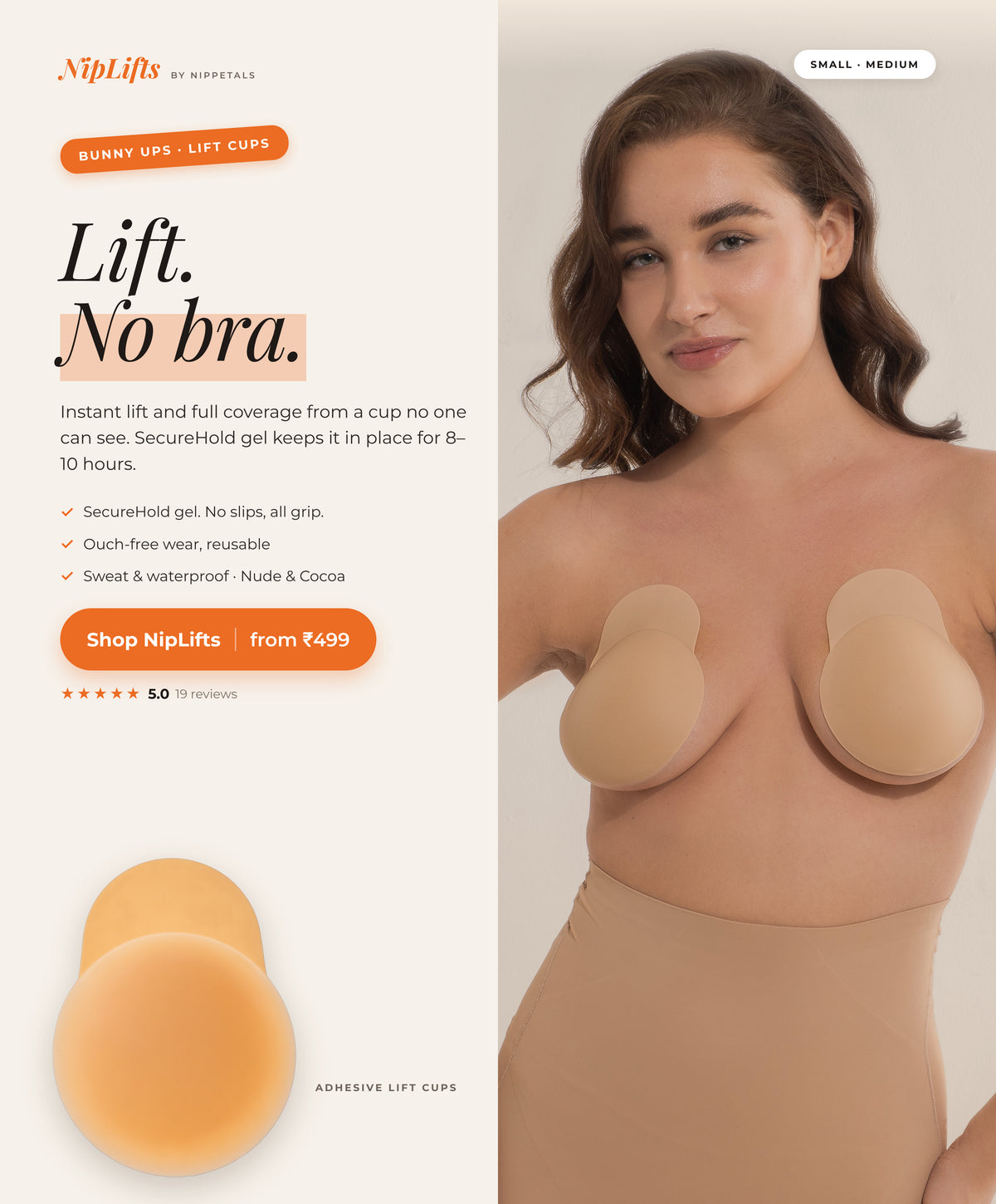 NipLifts – Bunny Ups Bra for Instant Breast Lift & Nipple Coverage