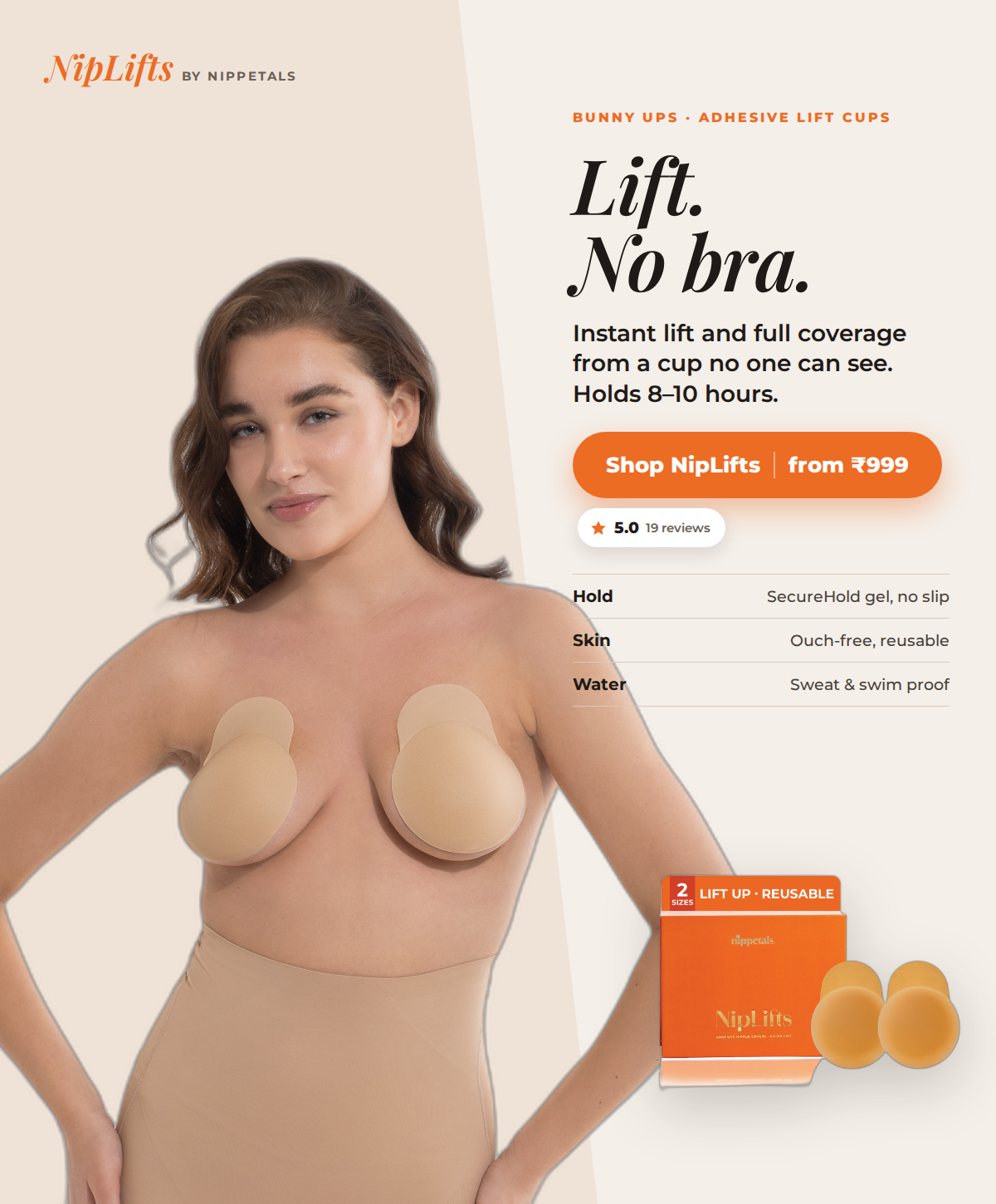 NipLifts – Bunny Ups Bra for Instant Breast Lift & Nipple Coverage