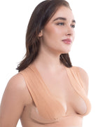 Close-up of a model wearing Nippetals GlamTape, providing seamless shaping and comfort with a discreet, secure fit